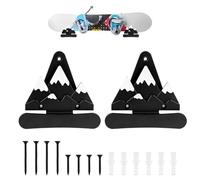 lasuroa 2pz Porta Sci e Snowboard da Parete, Supporto da Parete per Snowboard Universale Ganci per Tavola Snowboard con Viti Tasselli di Espansione per Stanza Garage(Bianco e Nero)