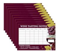 lasuroa 30pz Schede Segnapunti per Degustazione Vini, Schede Note Degustazione Alla Cieca Valutazione Articoli Vintage Essenziali per Appassionati di Vino e Feste a Tema