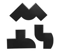 lasuroa 3pz Carte Miglioramento Barbiere con Indicatori di Misurazione, 3 Forme Strumento Modellare l'Attaccatura dei Capelli Modello Barba Nero Strumenti Riutilizzabili Bordo Spray Colorato per Uomo