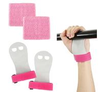 lasuroa 4pz Impugnature Ginnastica & Polsino Antisudore, Guanti da Ginnastica Artistica Protezione Palmi per Ragazze Bambini e Ragazzi Comodi Supporto per Il Polso per Esercizi e Allenamento