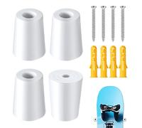 lasuroa 4pz Porta Sci Verticale, Supporto da Parete per Sci con Viti Tasselli di Espansione Porta Snowboard Verticale per Riporre e Mostrare in Modo Sicuro i Tuoi Sci Snowboard(Bianco)