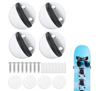 lasuroa 4pz Supporto da Parete per Sci, Porta Snowboard Verticale con Viti Tasselli di Espansione Staffa Porta Sci a Muro per Riporre e Mostrare in Modo Sicuro i Tuoi Snowboard(Bianco)