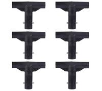 lasuroa 6 Pezzi Connettore T per Copripali da Trampolino, Accessori Connettori T in Plastica Nera per Sostituzione della Connessione tra Palo Superiore Rete