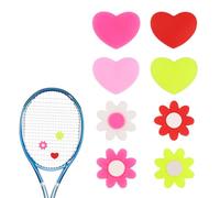 lasuroa 8pz Smorzatori Racchette Tennis, Carino Simpatico Ammortizzatore Vibrazioni in Silicone per Racchetta Tennis a Forma Fiore e Cuore Accessori e Regali Pratici