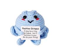lasuroa Bambola di Polpo Positivo, 7,5cm Carino Divertente Patata Positiva Polipo Lavorato a Maglia Bambola con Carta di Incoraggiamento Regalo Supporto Emotivo per Festa di Compleanno Decorazione