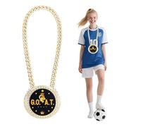 lasuroa Catena con Medaglia di Capra, Collana con Ciondolo in Oro Grande da 15 cm Premio per Il più Grande di Tutti i Tempi Divertente Catena da Campione MVP per Premi Sportivi Calcio Basket Softball