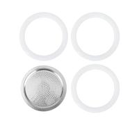 lasuroa Filtro con 3 Guarnizioni, Filtro in Alluminio Guarnizione in Silicone Accessori per Moka Parti di Ricambio per Bialetti Dama 6 Tazze Venus Musa Kitty 6 Tazze