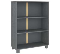 LASWWQMRF HAMAR - Libreria in legno di pino massiccio, 85 x 35 x 112 cm | Pratico scaffale a 3 livelli per soggiorno e ufficio, offre spazio ordinato per raccoglitori, piante e decorazioni.