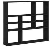 LASWWQMRF Scaffale da parete nero, effetto rovere, 90 x 16 x 78 cm, in | Pratico scaffale sospeso con 10 scomparti per soggiorno e camera da letto. Offre una capacità di carico di 40 kg e un sacco