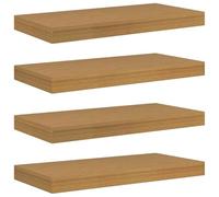 LASWWQMRF Set di 4 mensole da parete beige, 50 x 23,5 x 4 cm, in legno | Sottile mensola da parete per soggiorno e camera da letto. Il robusto montaggio a parete crea spazio per decorazioni e libri.