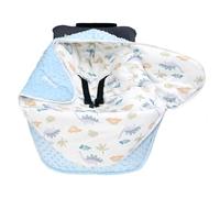 LAT Coperta per Ovetto Neonato Invernale - Coperta Universale per Seggiolino Auto Passeggino Buggy Maxi-Cosi Copertina Avvolgente per Bambini 0-12 Mesi (Dinosauro Foglia)