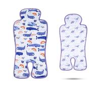 LAT Copriseduta Passeggino Universale, Reversible Tappetino Rinfrescante per Passeggino, Copripasseggino Universale Materassino Passeggino Estivo per Ovetto Seggiolino Auto (Balena+Dinosauro)