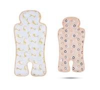 LAT Copriseduta Passeggino Universale, Reversible Tappetino Rinfrescante per Passeggino, Copripasseggino Universale Materassino Passeggino Estivo per Ovetto Seggiolino Auto (Giraffa+Leone)