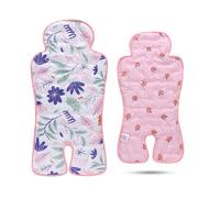 LAT Copriseduta Passeggino Universale, Reversible Tappetino Rinfrescante per Passeggino, Copripasseggino Universale Materassino Passeggino Estivo per Ovetto Seggiolino Auto (Fiore+Pesca)
