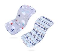 LAT Materassino per Passeggino Universale, Copriseduta Passeggino Universale, Reversibile, Morbido e Traspirante Coprisedile per Passeggini, Seggiolini Auto, Culle e Seggioloni (Aeroplano Nuvoloso)