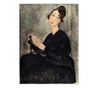 LATAFA Amedeo Modigliani Poster e Stampe Astratte Bella Signora Pittura su Tela Amedeo Modigliani Arte della Parete per la Decorazione Domestica Immagini 50x70 cmx1 Senza Cornice