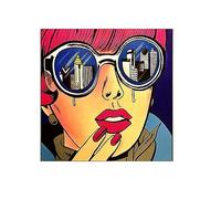 LATAFA Colorful Roy Lichtenstein Poster E Stampe Crying Girl Wall Art Roy Lichtenstein Tela Dipinto Belle Immagini per La Decorazione Domestica 50x50cmx1 Senza Cornice