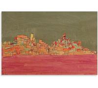 LATAFA Famoso Paul Klee《Città delle due colline》Poster e stampe Paul Klee Tela Arte della parete Paul Klee Pittura retrò per la decorazione dell'immagine della parete domestica 50x75cm senza cornice