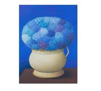 LATAFA Fernando Botero Poster e Stampe《Fiori Blu》Arte della Parete Fernando Botero Dipinto su Tela Immagini di Fernando Botero per la Decorazione Domestica 50x70 cmx1 Senza Cornice