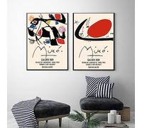 LATAFA Joan Miro Poster Joan Miro Stampe Moda Acquerello Arte della Parete Joan Miro Dipinto su Tela Joan Miro Immagini per Soggiorno Decor 40x50cmx2 Senza Cornice
