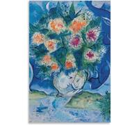 LATAFA Marc Chagall《Animal Dans Les Fleurs》Poster e stampe Marc Chagall Wall Art Marc Chagall Quadro su tela per la decorazione della parete domestica 50x75cm senza cornice