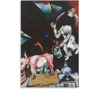 LATAFA Marc Chagall《Figure e Animali》Poster e Stampe Marc Chagall Arte della Parete Marc Chagall Quadro su Tela per la Decorazione della Parete di Casa Quadro 50x75cm Senza Cornice