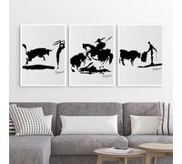 LATAFA Pablo Picasso Poster Spagnola Corrida Tela Pittura Pablo Picasso Stampe Arte Parete Picasso Illustrazione Immagini Home Decor 50x75cmx3 No Frame
