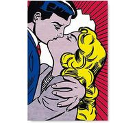 LATAFA Roy Lichtenstein Poster E Stampe Astratte Il Bacio Dipinto su Tela Roy Lichtenstein Immagini da Parete per Soggiorno Decor 50x70cmx1 Senza Cornice