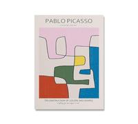 LATAFA Stampe Picasso Picasso Multicolor Linea Geometrica Poster Picasso Tela Arte Della Parete Picasso Pittura Immagine Estetica Per La Decorazione Domestica 50x70cm Senza Cornice