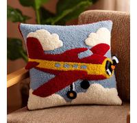 Latch Hook Cuscini Piccoli,Aereo Set Di Fodere Per Cuscini,Fai Da Te Creativo, Kit Per Fabbricare Tappeti A Punto Croce,Gancio Di Chiusura Kit Motivo Colore 43X43Cm