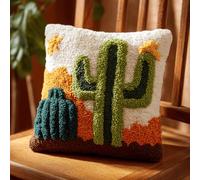 Latch Hook Cuscini Piccoli,Cactus Set Di Fodere Per Cuscini,Fai Da Te Creativo, Kit Per Fabbricare Tappeti A Punto Croce,Gancio Di Chiusura Kit Motivo Colore 43X43Cm