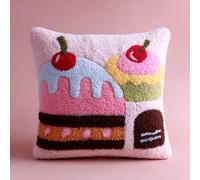 Latch Hook Cuscini Piccoli,Dolci Set Di Fodere Per Cuscini,Fai Da Te Creativo, Kit Per Fabbricare Tappeti A Punto Croce,Gancio Di Chiusura Kit Motivo Colore 43X43Cm