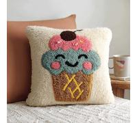 Latch Hook Cuscini Piccoli,Dolci Set Di Fodere Per Cuscini,Fai Da Te Creativo, Kit Per Fabbricare Tappeti A Punto Croce,Gancio Di Chiusura Kit Motivo Colore 43X43Cm