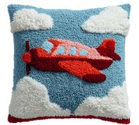 Latch Hook Cuscini Piccoli, Set Di Fodere Per Cuscini,Aereo Kit Per Fabbricare Tappeti A Punto Croce,Gancio Di Chiusura Kit Motivo Colore 43X43Cm