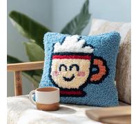 Latch Hook Cuscini Piccoli, Set Di Fodere Per Cuscini,Tazza Di Caffè Kit Per Fabbricare Tappeti A Punto Croce,Gancio Di Chiusura Kit Motivo Colore 43X43Cm