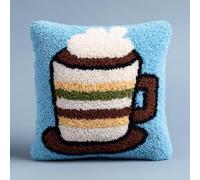 Latch Hook Cuscini Piccoli, Set Di Fodere Per Cuscini,Tazza Kit Per Fabbricare Tappeti A Punto Croce,Gancio Di Chiusura Kit Motivo Colore 43X43Cm