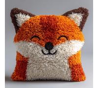 Latch Hook Cuscini Piccoli, Set Di Fodere Per Cuscini,Volpe Kit Per Fabbricare Tappeti A Punto Croce,Gancio Di Chiusura Kit Motivo Colore 43X43Cm