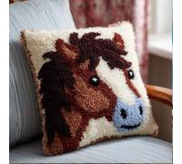 Latch Hook Cuscini,Pony Set Di Fodere Per Cuscini Kit Per Fabbricare Tappeti A Punto Croce,Gancio Di Chiusura Kit Motivo Colore 43X43Cm