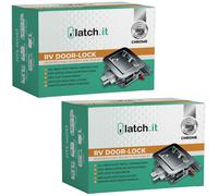 LATCH.IT Chiusura per porta camper cromata | 2 serrature per porte camper con chiave uguale per rimorchi da viaggio | Serratura per porta camper