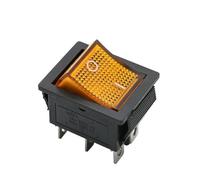 Latching Rocker Switch Power Switch I/O 4 Pins with Light 16A 250VAC 20A 125VAC KCD4 DPST Red Yellow Green Blue Black Boat(Yellow)