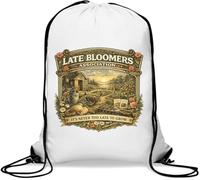 Late Bloomers Garden Growing Inspiration Gym Sack Casual Drawstring Bag Bianco