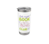 Late Night Book Club Bookworm Reading Just One More Chapter Bicchiere termico in acciaio inox doppia parete