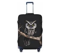 Late Night Owl - Copertura per bagagli da viaggio per bagagli da 45-81 cm, lavabile, resistente ai graffi, Civetta a tarda notte, L