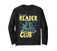 Late Night Reader Club Goose Book Lover Bookworm Bookish Maglia a Manica