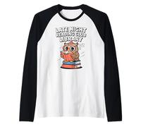 Late Night Reading Club Biblioteca Amante del Gufo Maglia con Maniche Raglan