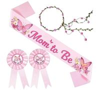 Latebebebe 1 Set Baby Shower fash per Il Badge della Mamma con Spillo Carino e Fiore Corona Decorazioni per Baby Shower per Oggetti di Scena di Gravidanza hennteake Regali fenna per la Mamma