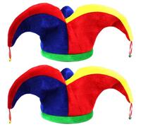 Latebebebe 2 pezzi Cappello da joker per cappello da clown decorativo divertente con campanello Clown Costume Accessorio per il festival del festival del Carne Carne