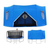 Latebebebe Copertura di Trampolino, Tenda da Trampolino in Tessuto Oxford da 12 Piedi con Finestra e lucernario, baldacchino con Cerniera e Cinturino Adatto a 8 Cover di a palo Dritto