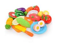 Latebebebe Giocattoli per Il Taglio del Cibo per Bambini Giocano Cibo 13 Pezzi/Set Giocattolo bpa Frutta Gratuita Verdura Giocattolo Accessori da Cucina per Ragazze Regalo