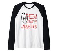 L'ateismo è Il Mito inteso Dibattito filosofico Testo Rosso Maglia con Maniche Raglan